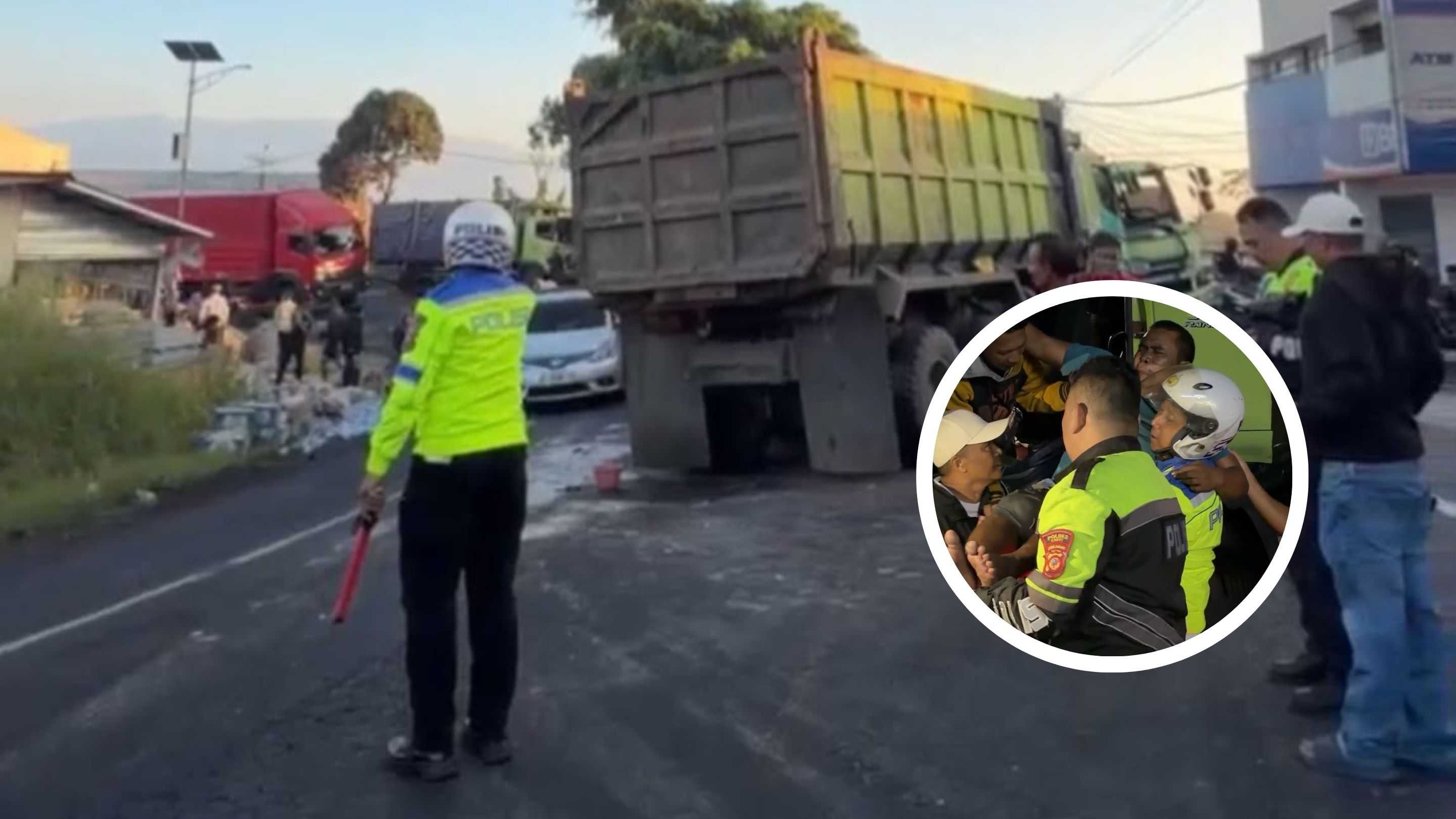Dua Truk Alami Tabrakan di Malangbong Garut, Kerugian Capai Rp25 Juta